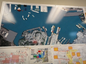 Maps tracking all the ships at harbor